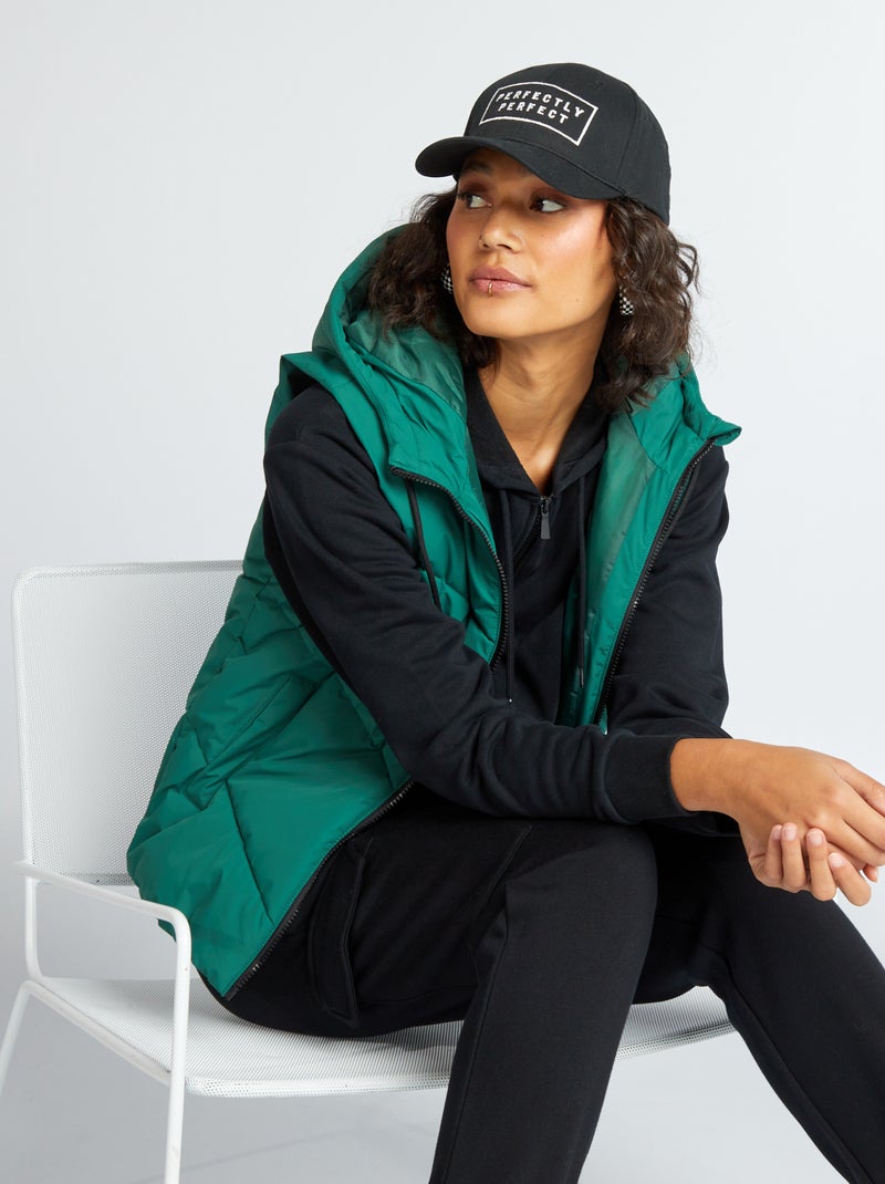 Bodywarmer met capuchon GROEN - Kiabi