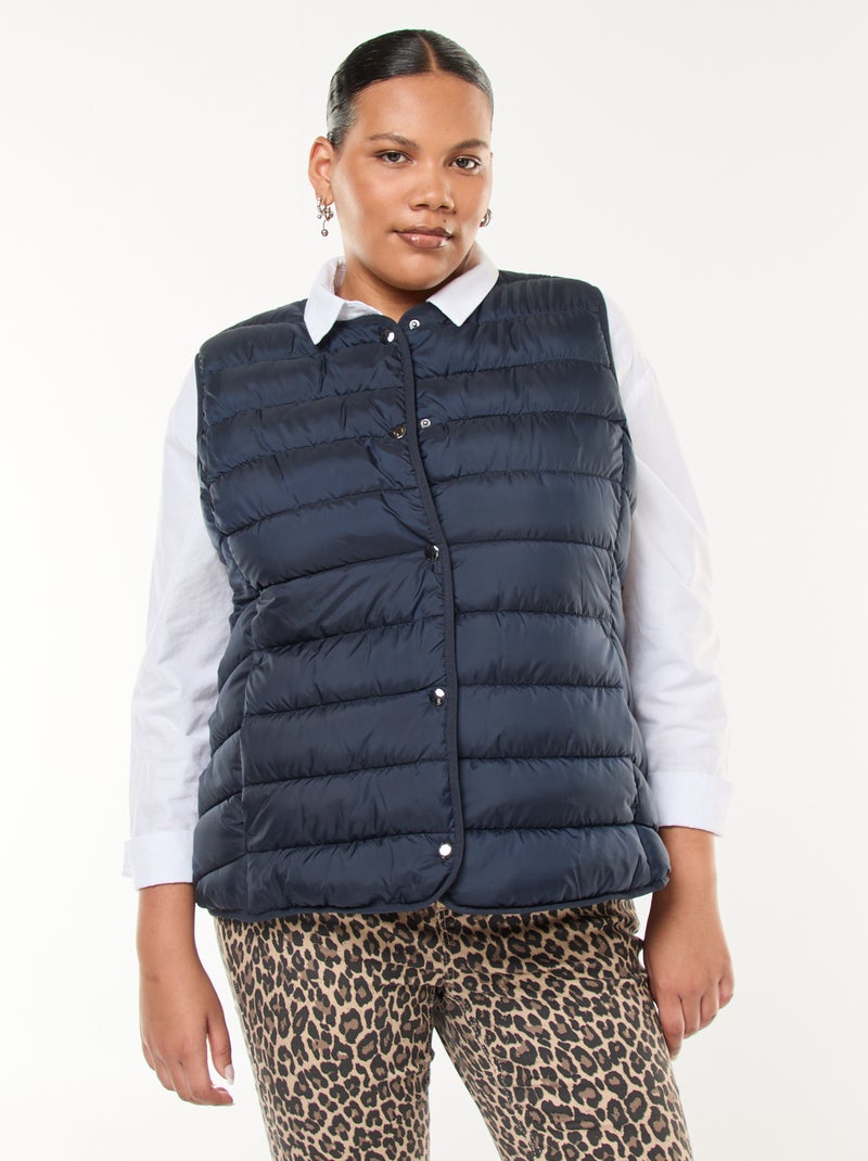Bodywarmer met drukknopen Blauw - Kiabi