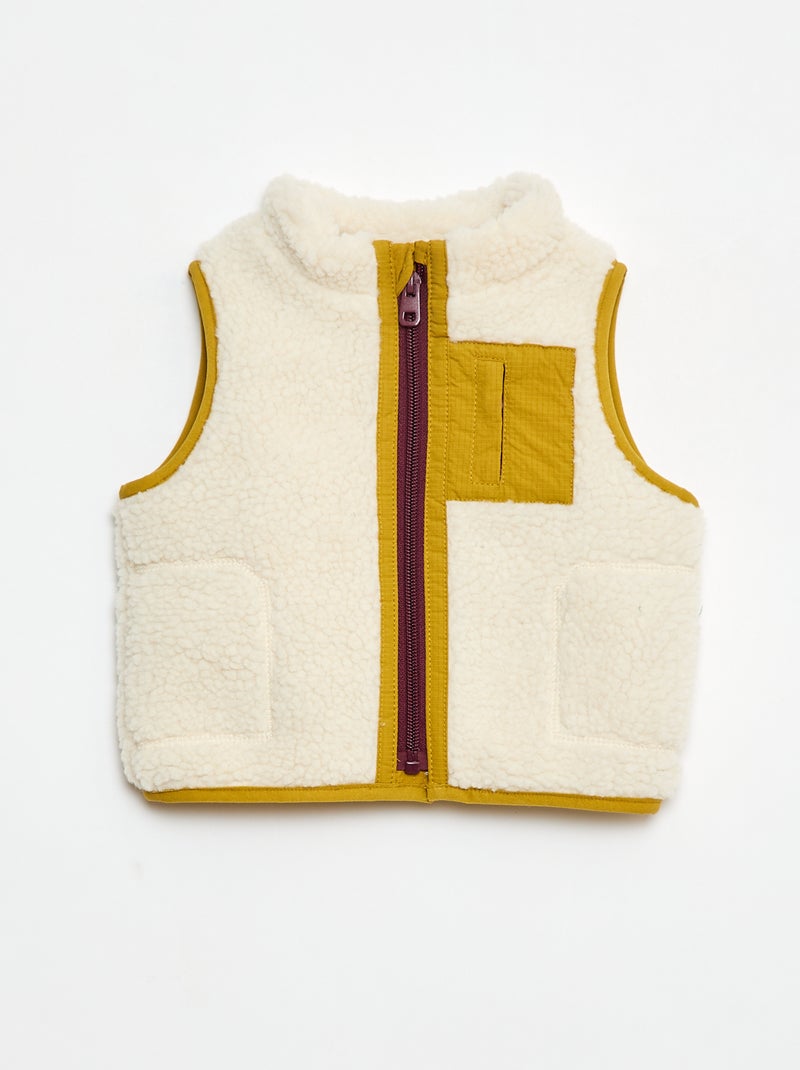 Bodywarmer met imitatieschapenvacht Wit - Kiabi