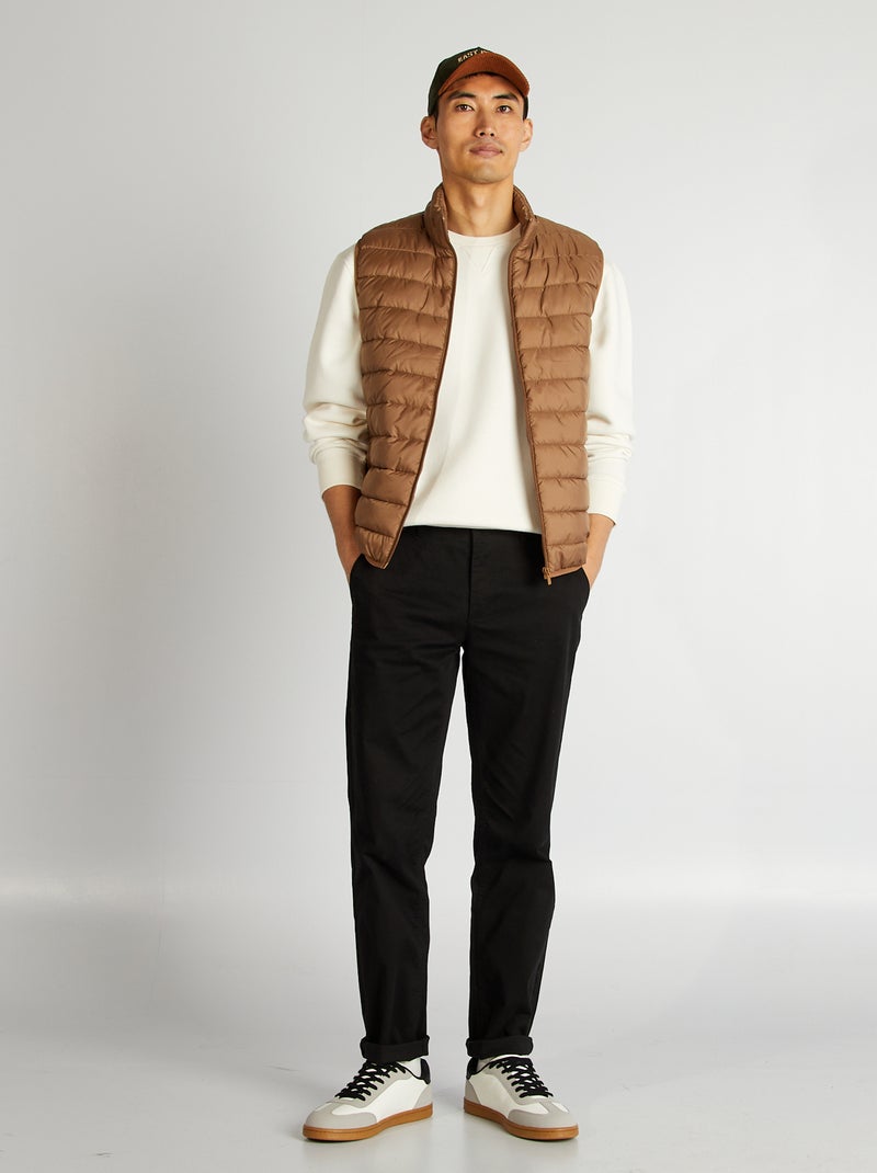Bodywarmer met opstaande kraag BRUIN - Kiabi