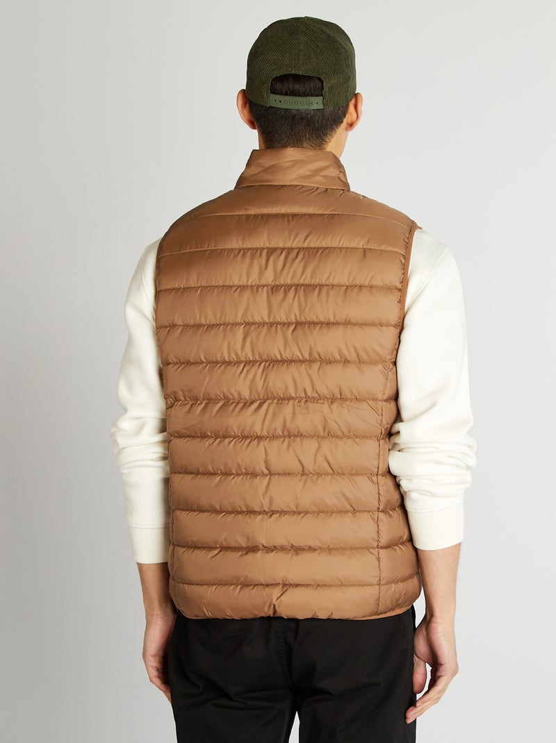 Bodywarmer met opstaande kraag BRUIN - Kiabi