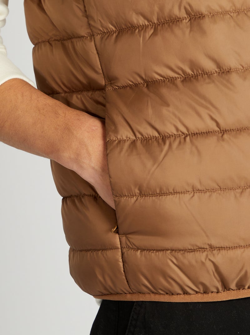 Bodywarmer met opstaande kraag BRUIN - Kiabi