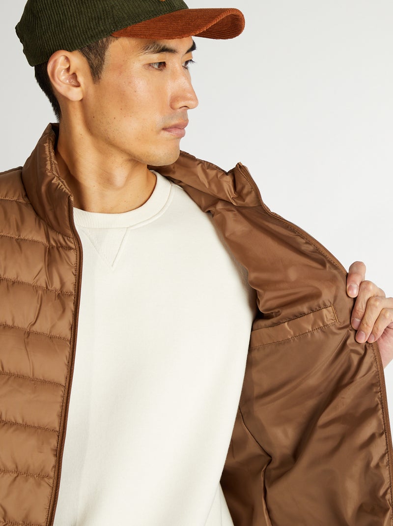 Bodywarmer met opstaande kraag BRUIN - Kiabi
