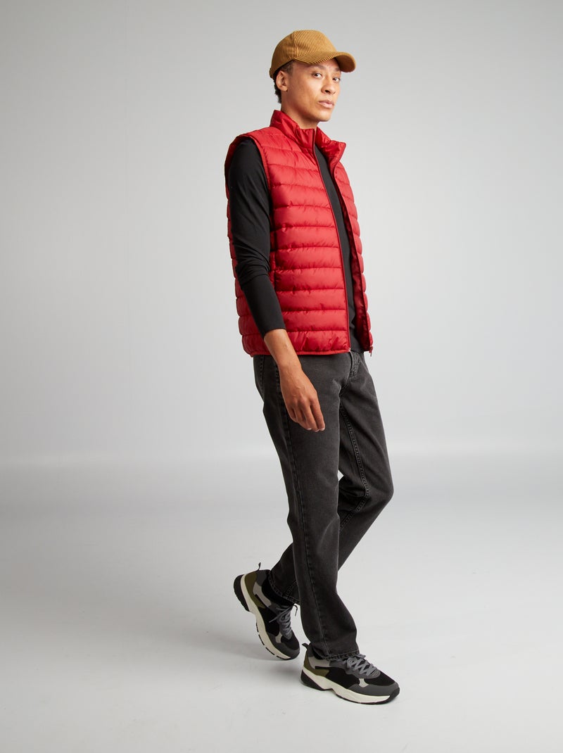 Bodywarmer met opstaande kraag ROOD - Kiabi