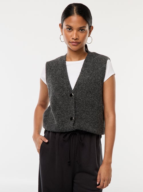 Bodywarmer van zacht en warm tricot - Kiabi