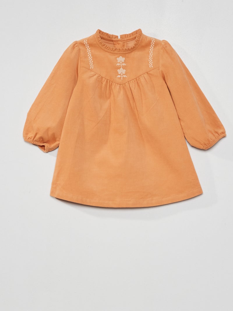 Boho-jurk van velours BIEGE - Kiabi