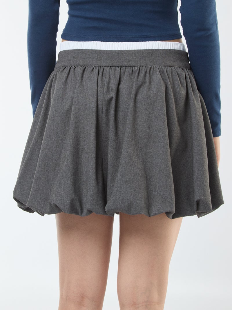 Bollende rok met boxerdetail Grijs - Kiabi