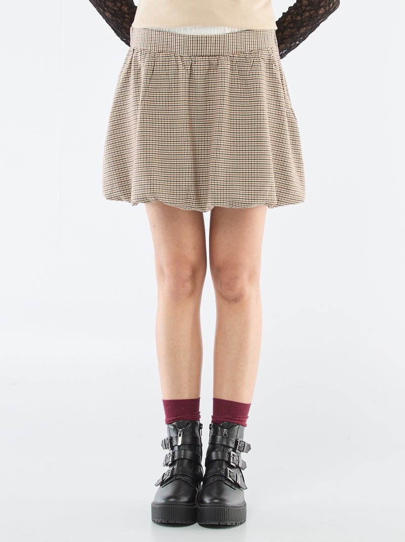 Bolrok met ruitjes Biege - Kiabi