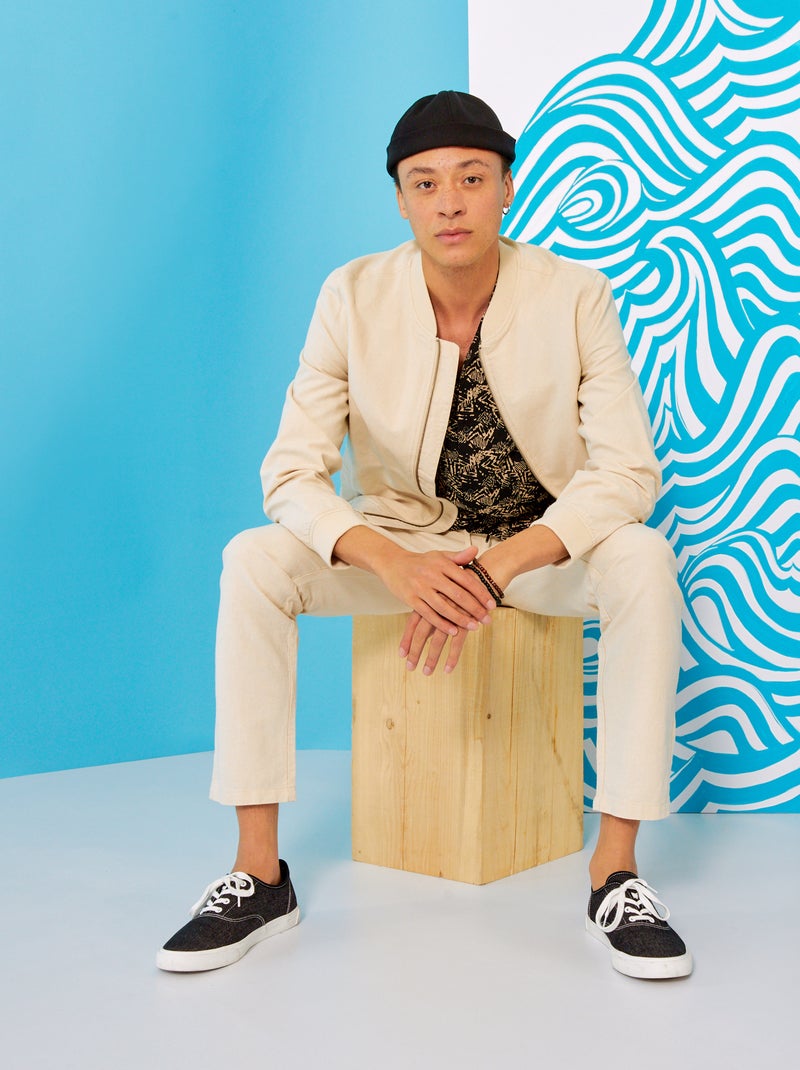 Bomberjack met linnen BIEGE - Kiabi