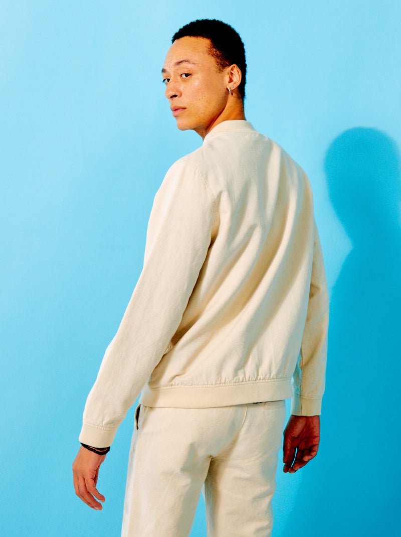 Bomberjack met linnen BIEGE - Kiabi