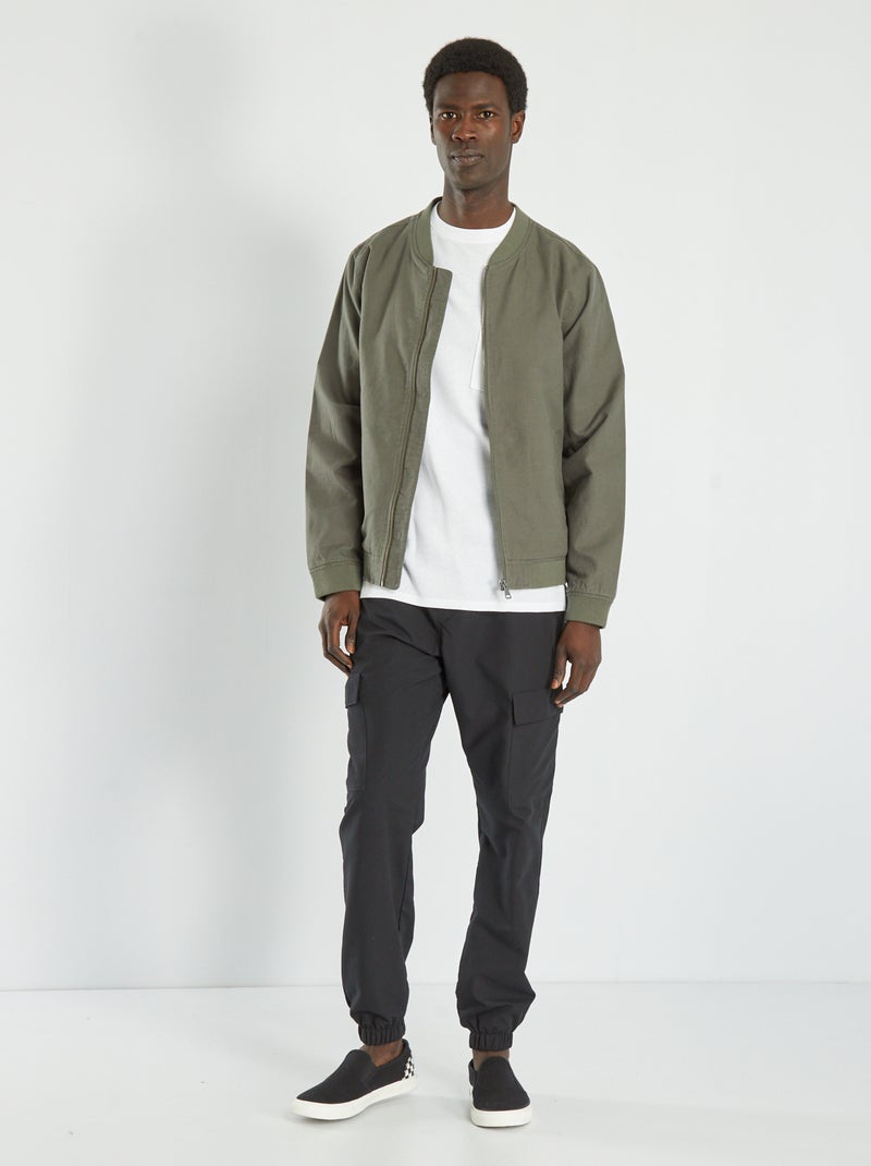 Bomberjack met linnen KAKI - Kiabi
