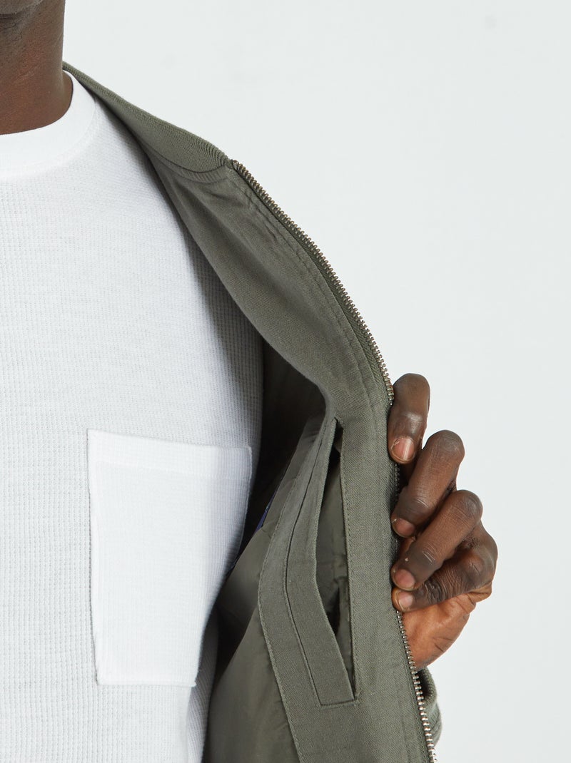 Bomberjack met linnen KAKI - Kiabi