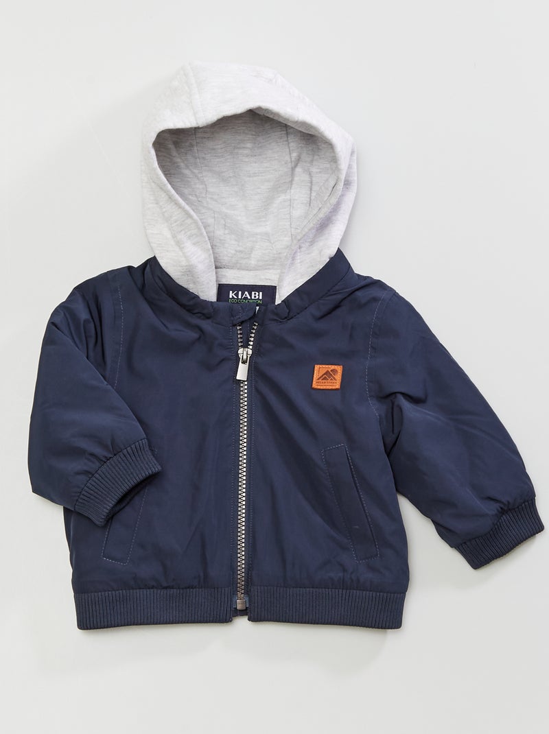 Bomberjack met voering van jersey BLAUW - Kiabi