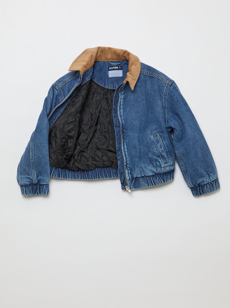 Bomberjas van denim Blauw - Kiabi
