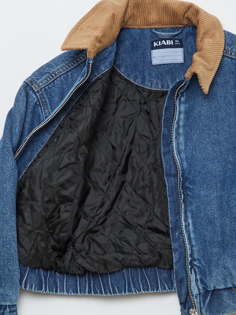 Bomberjas van denim Blauw - Kiabi
