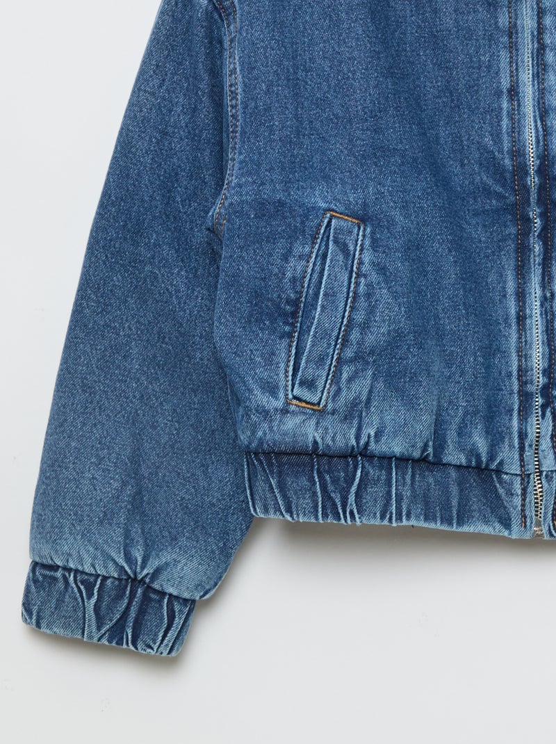 Bomberjas van denim Blauw - Kiabi