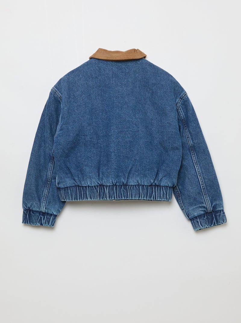 Bomberjas van denim Blauw - Kiabi