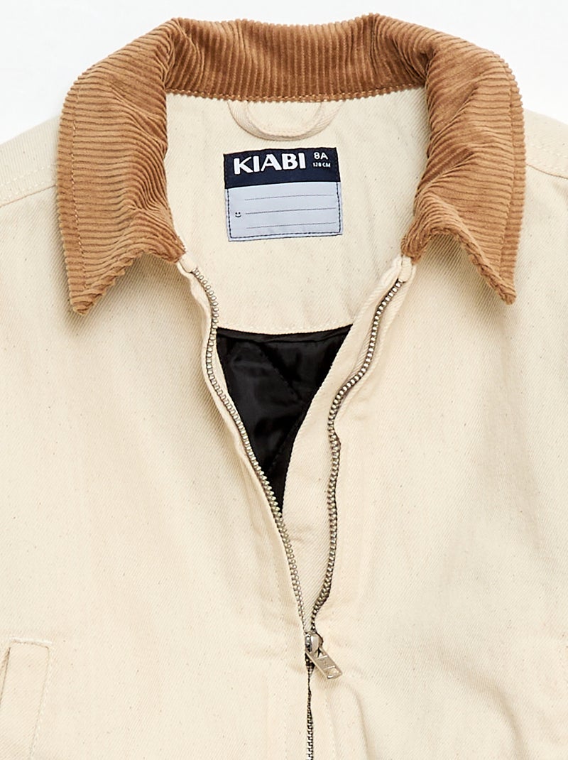 Bomberjas van denim Wit - Kiabi