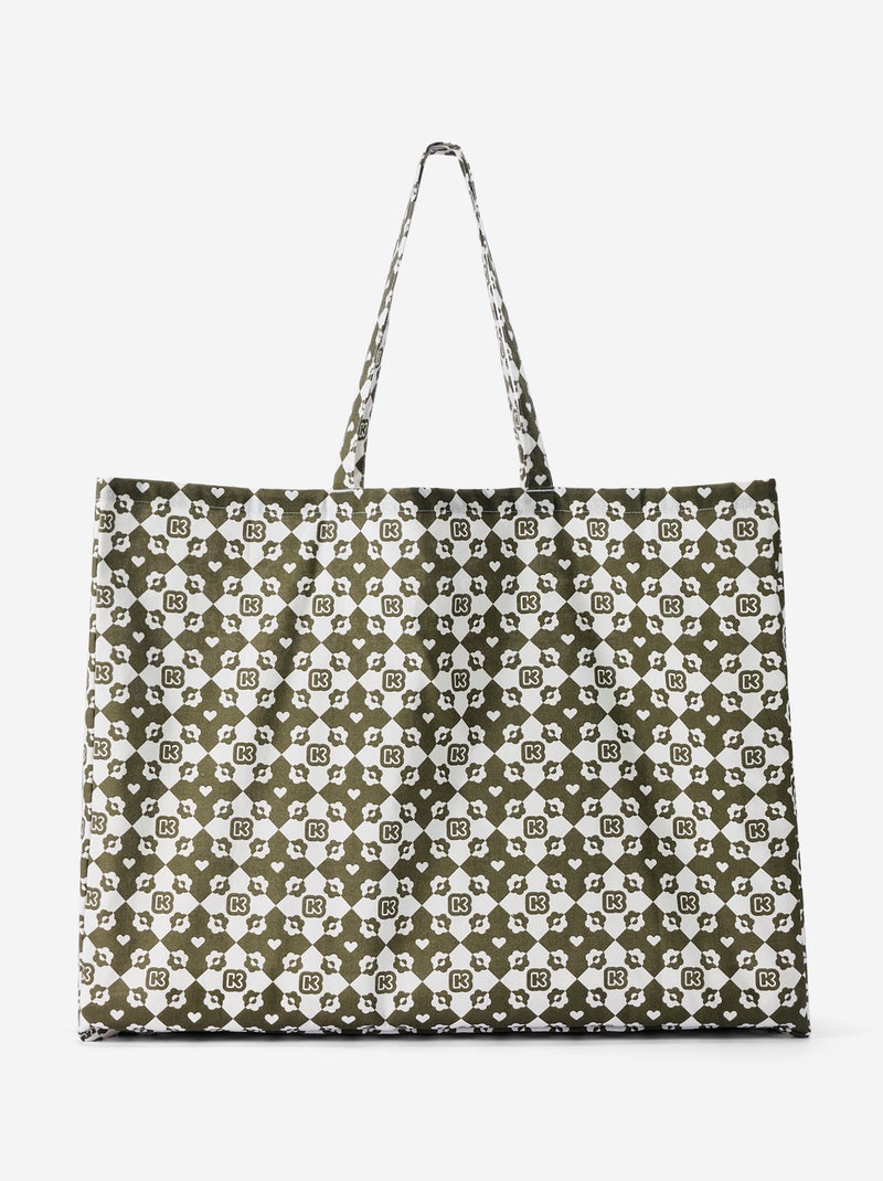 Boodschappentas type totebag XXL-formaat - Kiabi Kaki - Kiabi