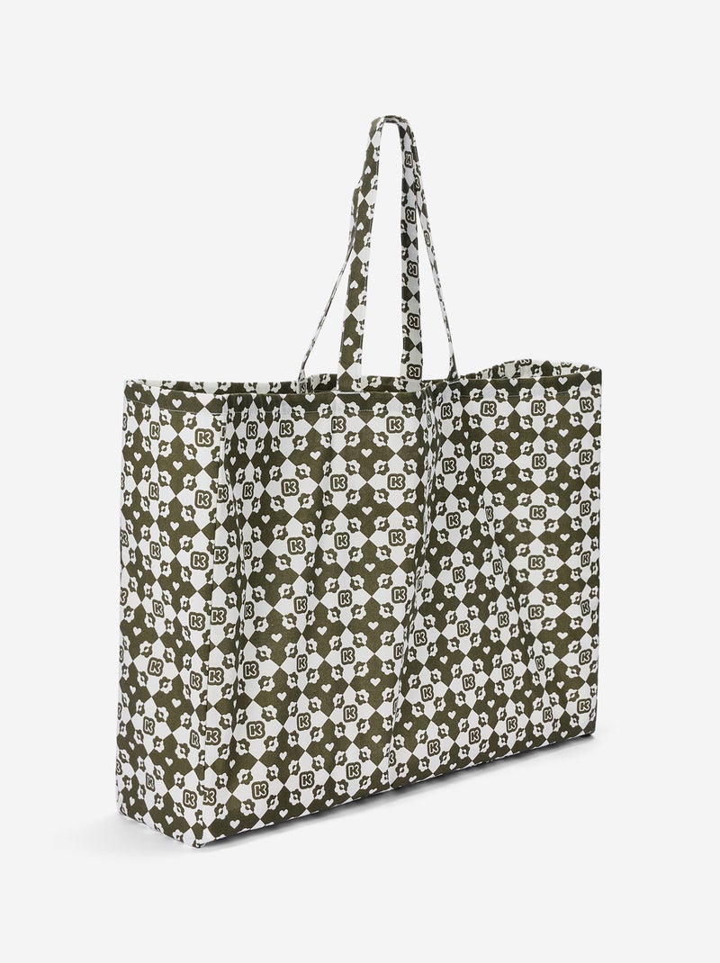 Boodschappentas type totebag XXL-formaat - Kiabi Kaki - Kiabi