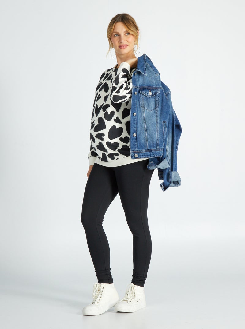 Bootcut-zwangerschapsbroek van milanotricot zwart - Kiabi