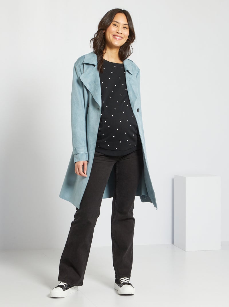 Bootcut zwangerschapsjeans ZWART - Kiabi