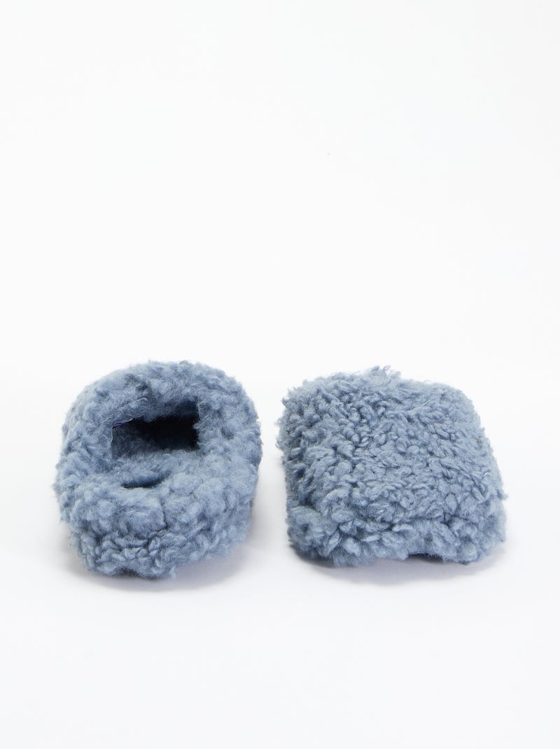 Bootpantoffels met schapenvachteffect Grijs - Kiabi