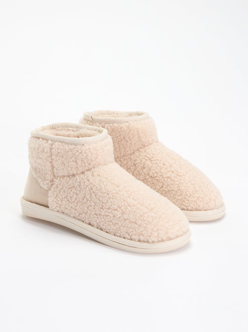 Bootpantoffels met schapenvachteffect - Kiabi