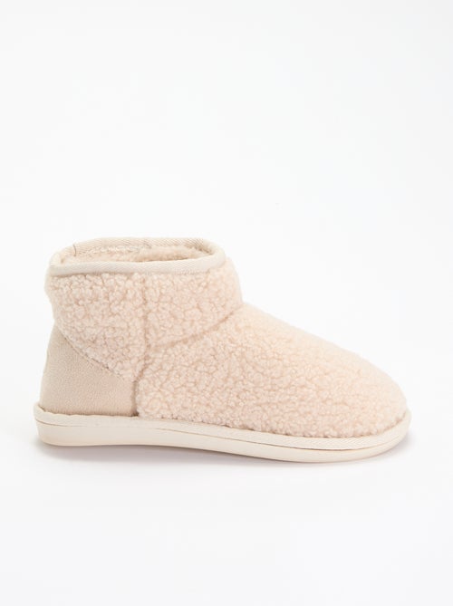 Bootpantoffels met schapenvachteffect - Kiabi