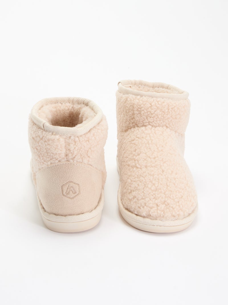 Bootpantoffels met schapenvachteffect Wit - Kiabi