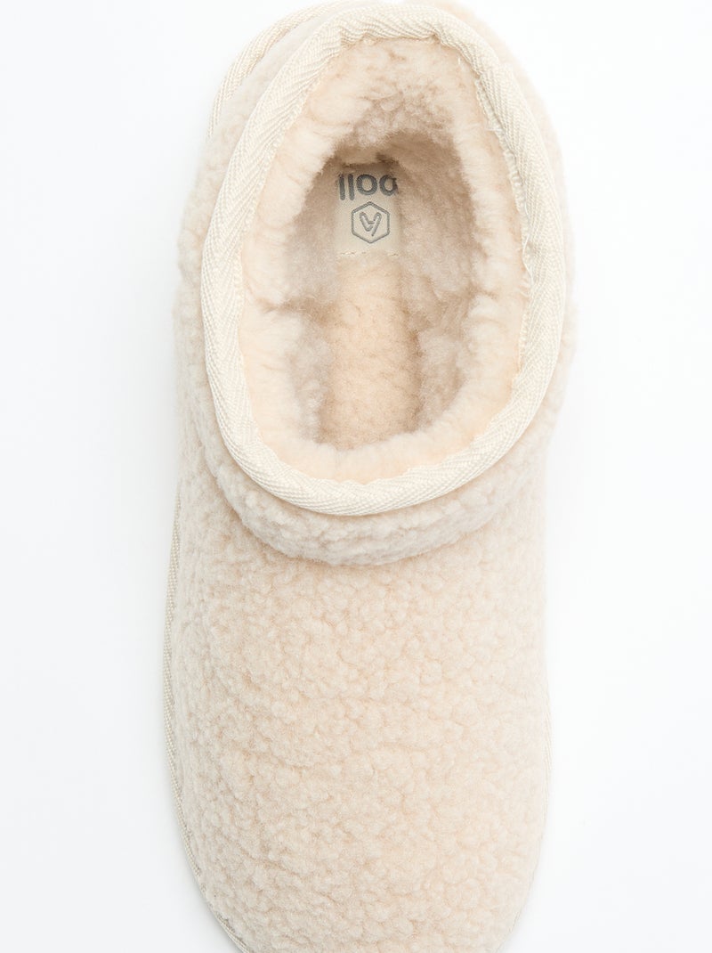 Bootpantoffels met schapenvachteffect Wit - Kiabi