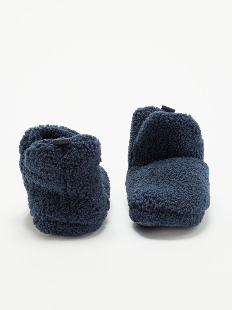 Bootpantoffels met schapenvachteffect Zwart - Kiabi