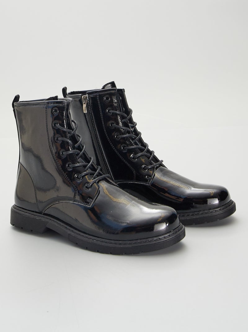Boots in bikerstijl ZWART - Kiabi