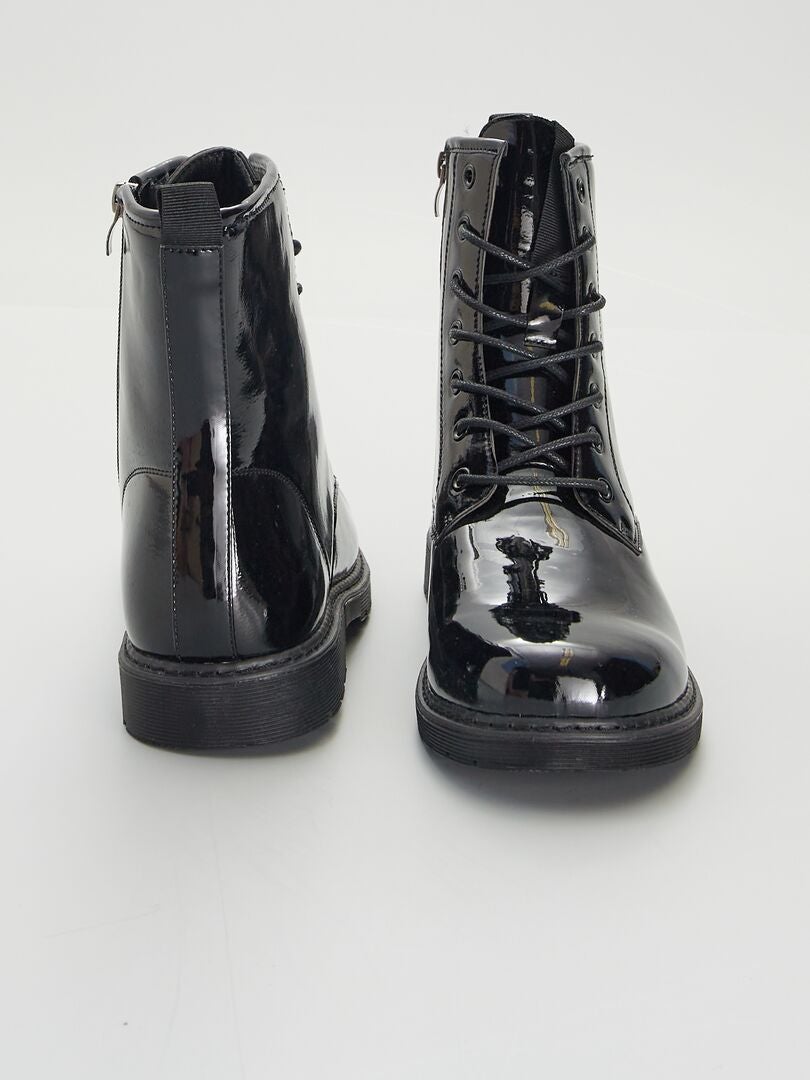 Boots in bikerstijl ZWART1 - Kiabi