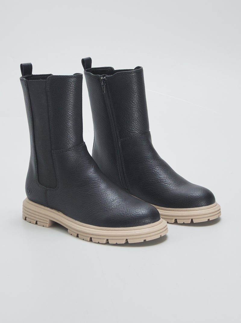 Boots in Chelseastijl ZWART - Kiabi