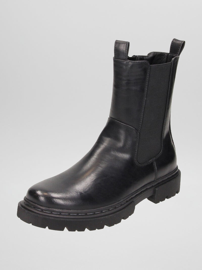 Boots met dikke zool ZWART - Kiabi