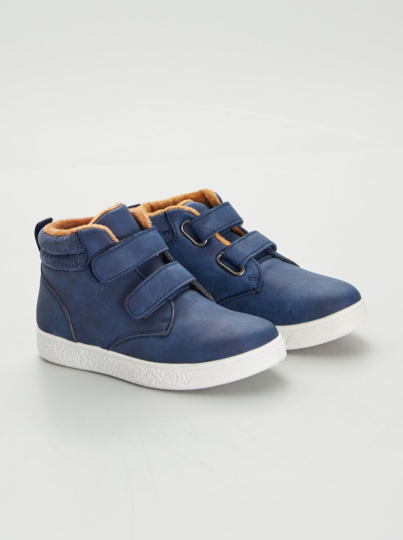 Boots met dubbele klittenband BLAUW - Kiabi