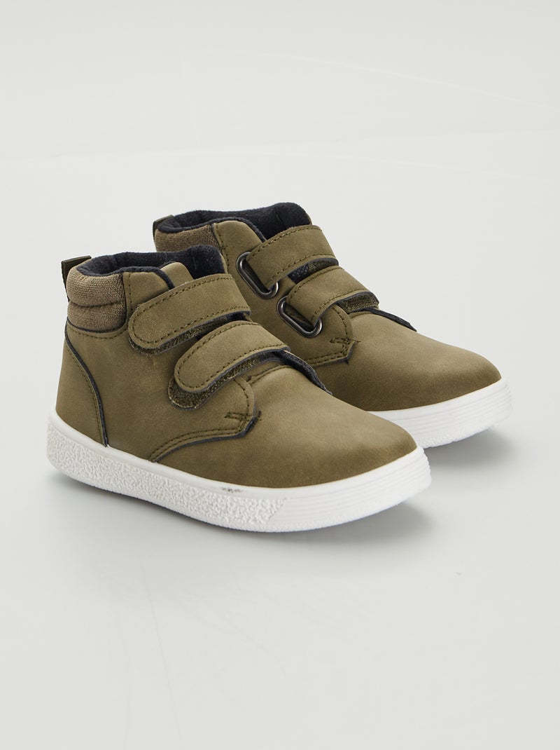 Boots met dubbele klittenband KAKI - Kiabi