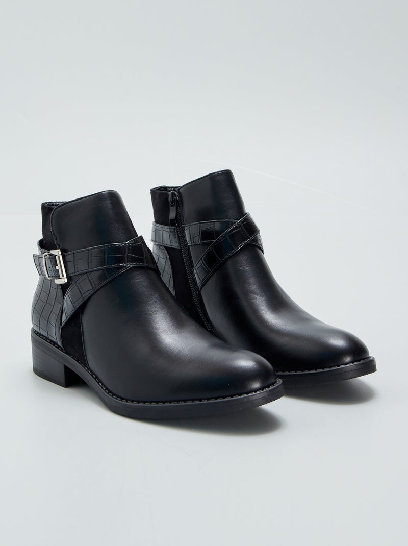 Boots met gespen ZWART - Kiabi