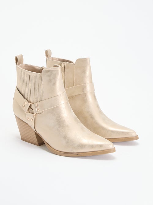 Boots met hak van imitatieleer - Kiabi