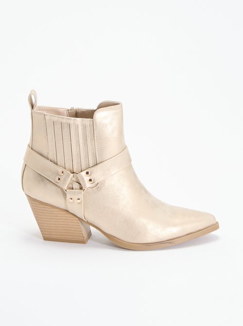 Boots met hak van imitatieleer - Kiabi