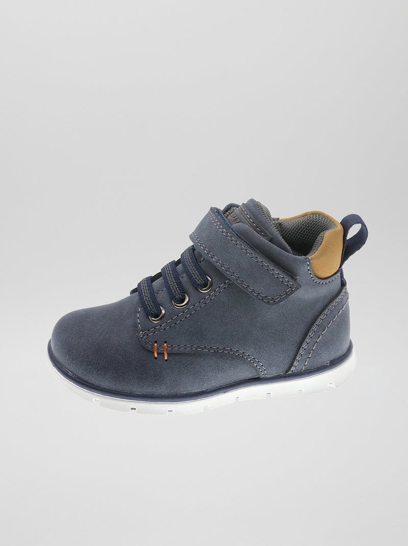 Boots met klittenband BLAUW - Kiabi