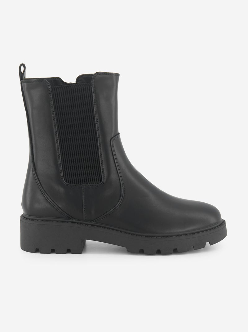 Boots met platte hakken Zwart - Kiabi