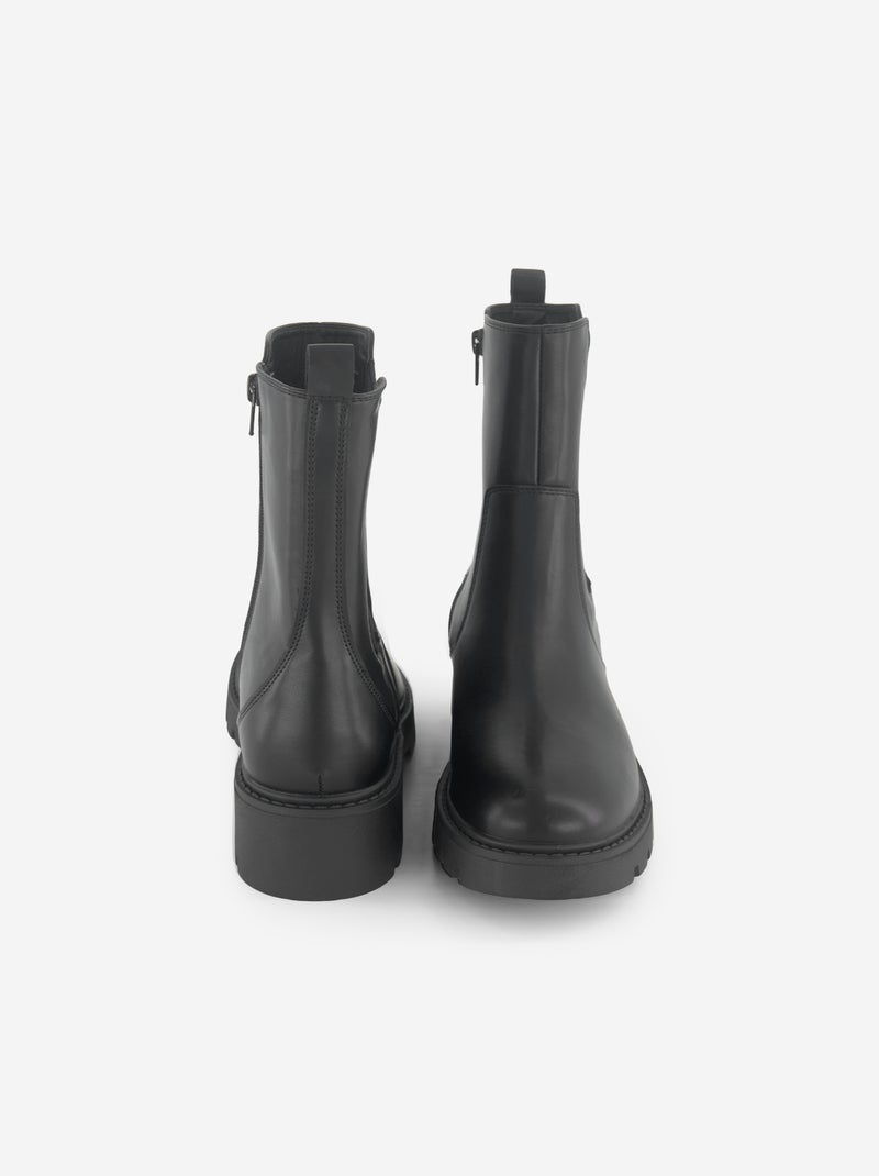 Boots met platte hakken Zwart - Kiabi