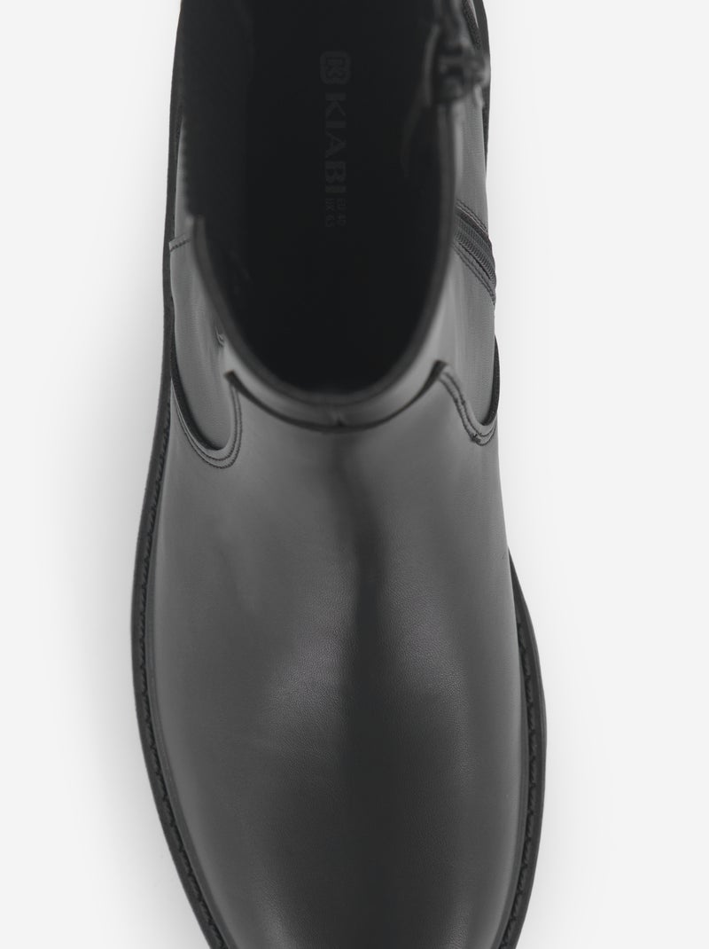 Boots met platte hakken Zwart - Kiabi
