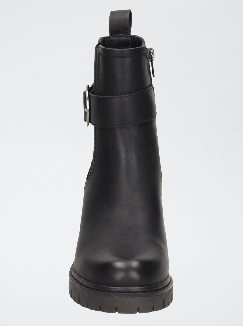 Boots met profielzool Zwart - Kiabi