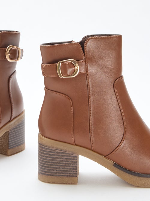 Boots met riempjes met goudkleurige gesp - Kiabi