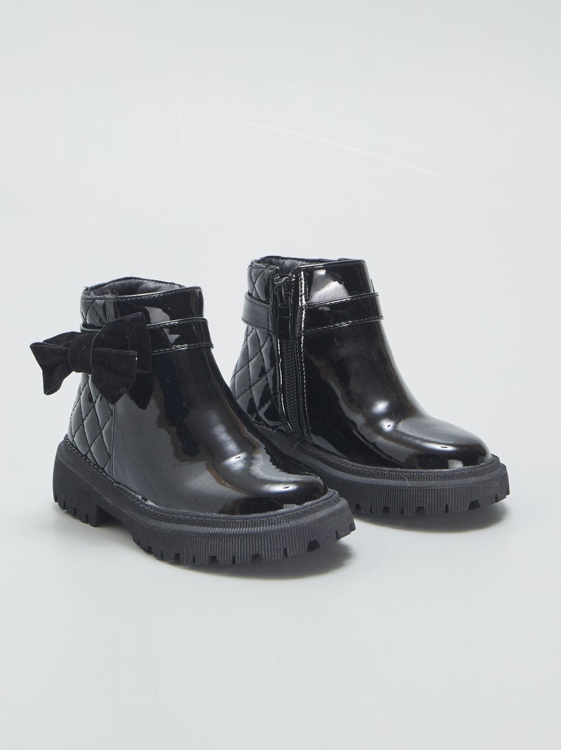 Boots met strikje ZWART - Kiabi