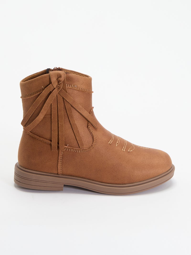 Boots met suèdelook Biege - Kiabi