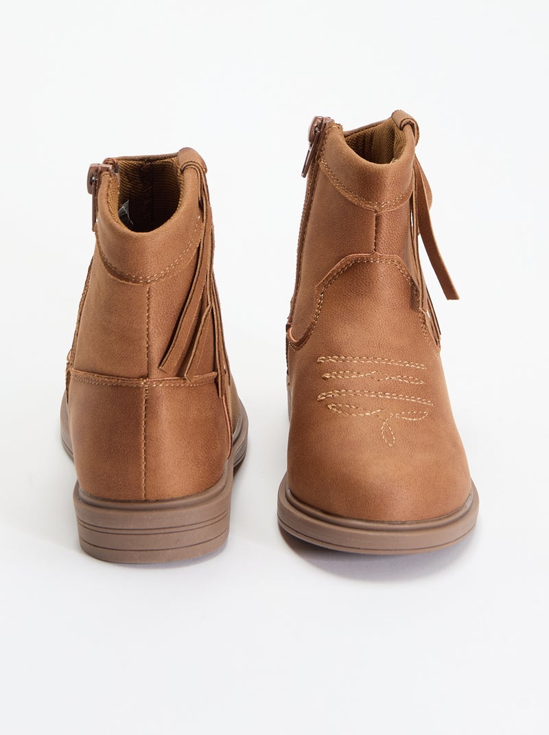 Boots met suèdelook Biege - Kiabi